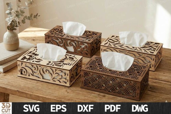Download Decorative Wooden Tissue Box SVG Set - Decorative Collection