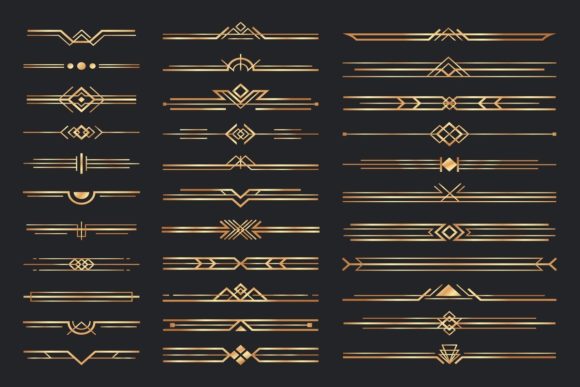 Download Golden Art Deco Dividers - Art deco Collection